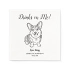 Modern Dog Wedding Cocktail Napkins 