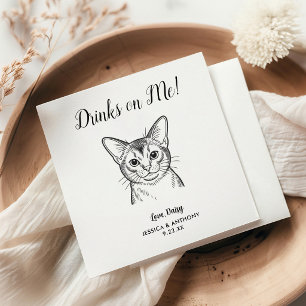 Modern Dog Wedding Cocktail Napkins