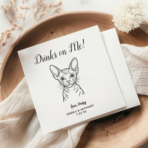 Modern Dog Wedding Cocktail Napkins