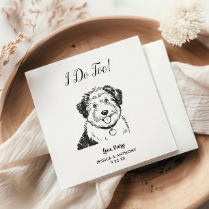 Modern Dog Wedding Cocktail Napkins 