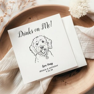 Modern Dog Wedding Cocktail Napkins