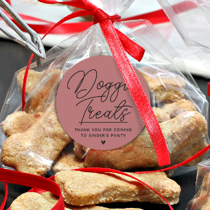 Modern Doggie Treats Thank You Pawty Classic Round Sticker