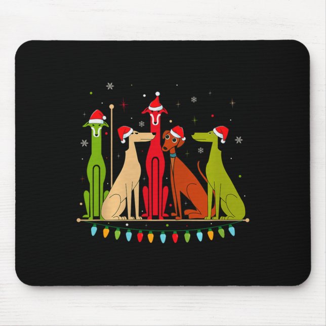 Modern Dogs 60s 70s 80s Style Funny Dogs Christmas Mouse Mat (Front)