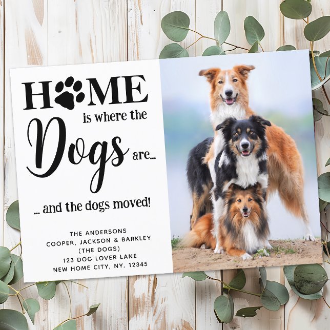 Modern Dogs Custom Photo We've Moved Pet Moving Announcement (Creator Uploaded)