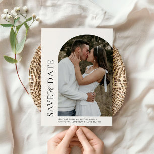 Modern Dome Off Centre Photo Save the Date Card