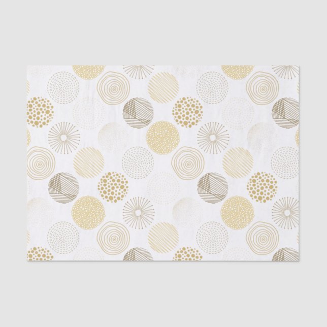 Modern doodle circles pattern tissue paper (Front)