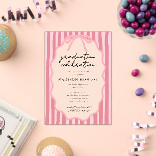 Modern Doodle Hand Drawn Bow Graduation  Acrylic Invitations