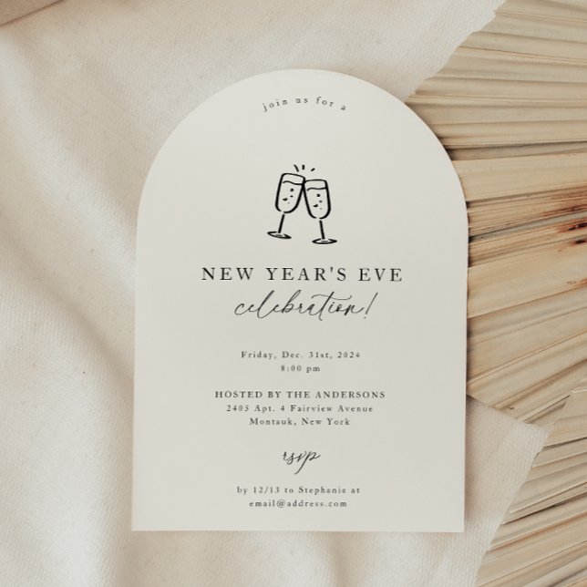 Modern Doodle New Year's Eve Party Invitation (Creator Uploaded)