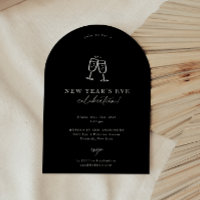 Modern Doodle New Year's Eve Party Invitation