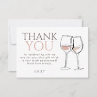 Modern Doodle Wine Glasses Thank You Bridal Shower