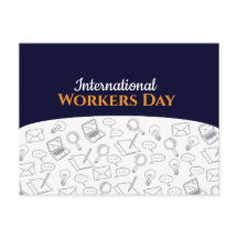 Modern Doodled International Workers' Day Card