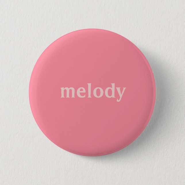 Modern dorm room pink name  6 cm round badge (Front)