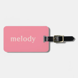 Modern dorm room pink name  luggage tag