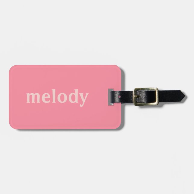 Modern dorm room pink name  luggage tag (Front Horizontal)