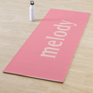 Modern dorm room pink name yoga mat