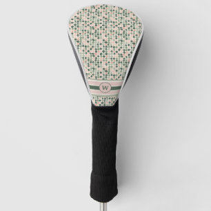 Modern Dot Pattern Monogrammed Golf Head Cover