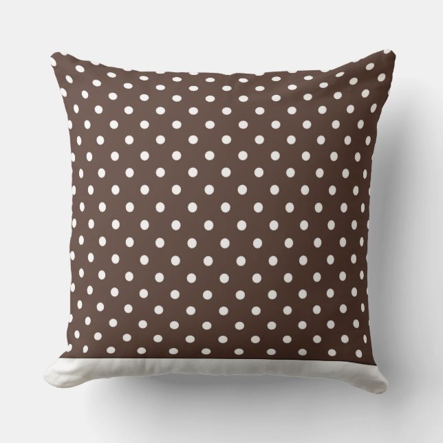 Modern Dot Pillow Brown with White Dots CH9 (Front)