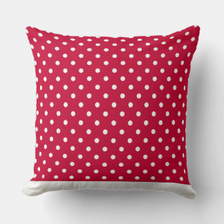 Modern Dot Pillow Red with White Dots CH9
