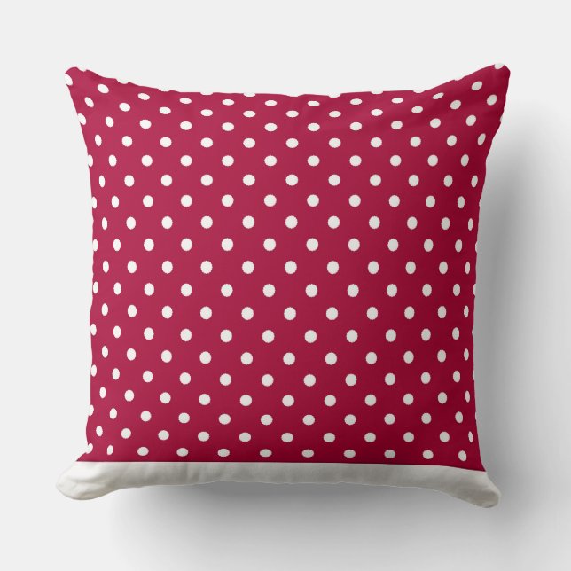 Modern Dot Pillow Red with White Dots CH9 (Front)