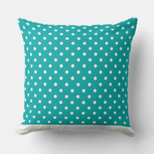 Modern Dot Pillow Teal with White Dots CH9