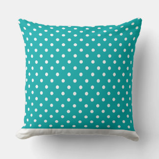 Modern Dot Pillow Teal with White Dots CH9