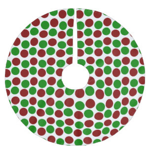 Modern dot red and green tree skirt
