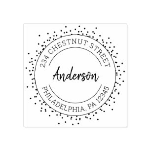 Modern Dot Return Address Rubber Stamp