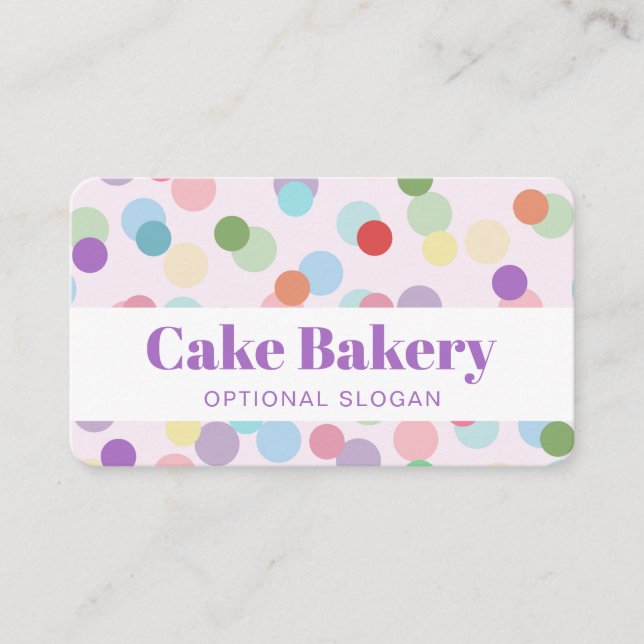Modern Dots Baker Pastry Chef Bakery Business Card (Front)