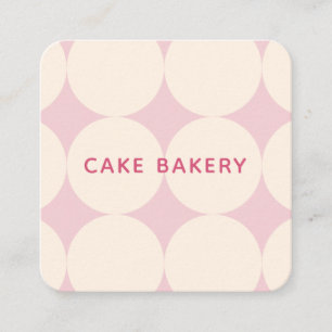 Modern Dots Bakery Business Card I Cream Pink