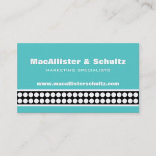 Modern Dots Business Card, Turquoise Business Card