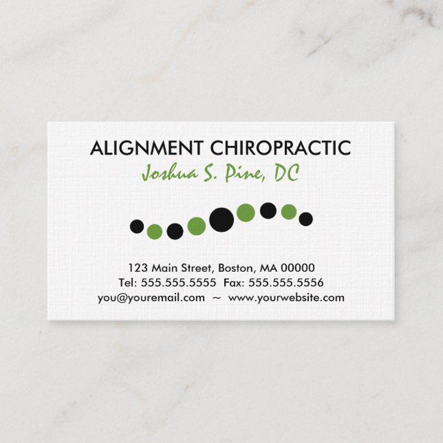 Modern Dots Chiropractic Business Card (Front)