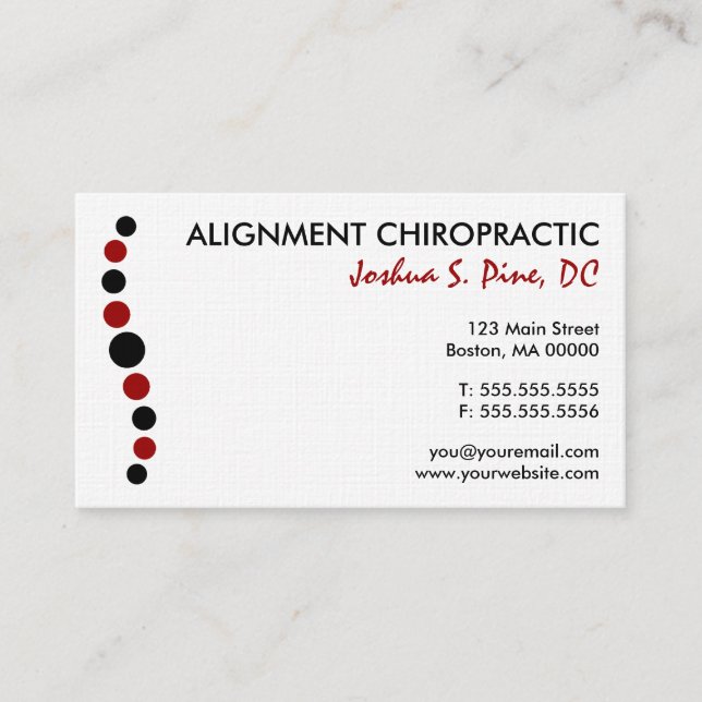 Modern Dots Chiropractic Business Card (Front)