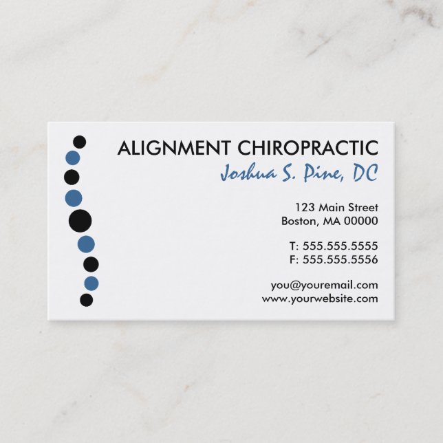 Modern Dots Chiropractic Business Cards (Front)