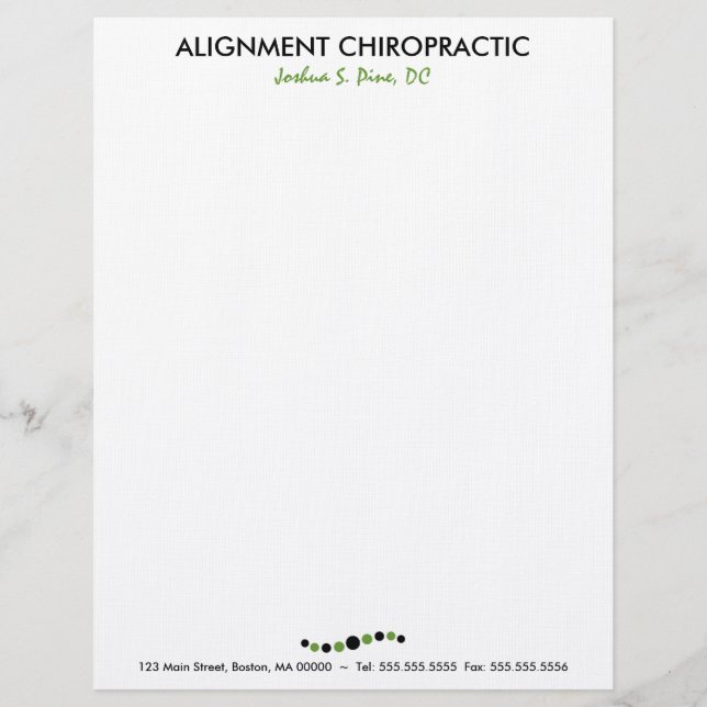 Modern Dots Chiropractic Letterhead (Front)