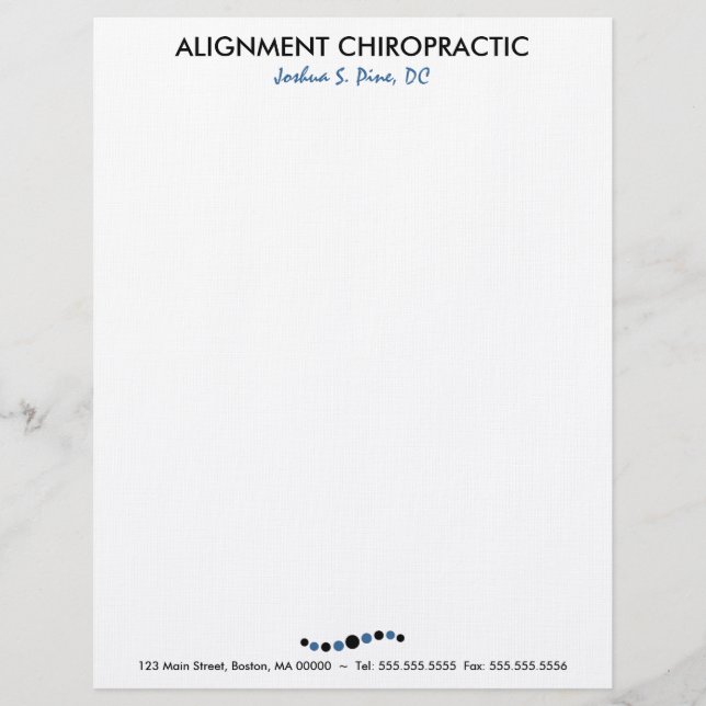 Modern Dots Chiropractic Letterhead (Front)