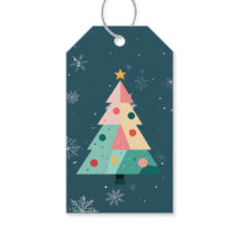 Modern Dots Christmas Tree Gift Tag