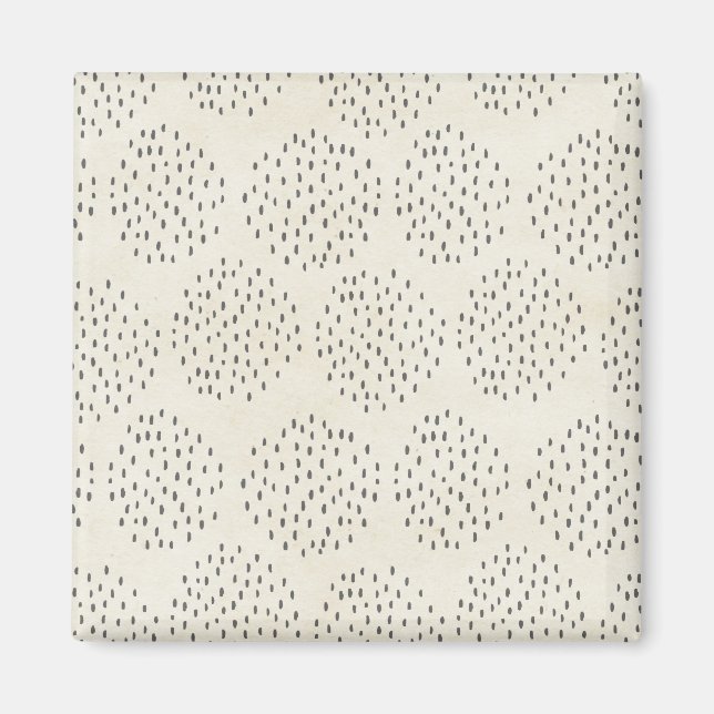 Modern Dots Ivory & Black Tiny Dot Print Magnet (Front)