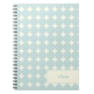 Modern Dots Personalised Notebook - Soft Blue
