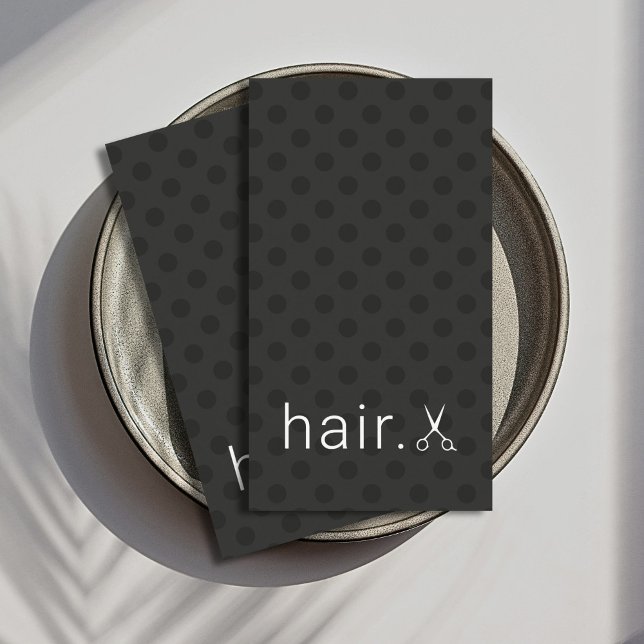 Modern Dotted Black White Scissors Hairstylist Business Card (Creator Uploaded)