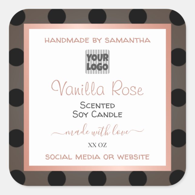 Modern Dotted Product Packaging Labels Custom Logo (Front)