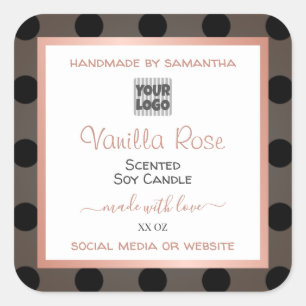 Modern Dotted Product Packaging Labels Custom Logo