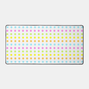 Modern Dotted Stripes on White Desk Mat