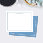 Modern Double Border Light Blue Stationery Card<br><div class="desc">This design features a thin double border with space for a name/text at the top. Click the customize button if you would like to adjust the design elements and/or further modify the text! Variations of this design, additional colors, as well as coordinating products are available in our shop, zazzle.com/store/doodlelulu. Contact...</div>