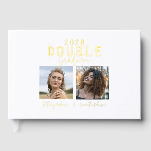 Modern Double Celebration Graduation Guest Book