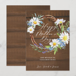 Modern Double Daisies Mothers Day Holiday Card