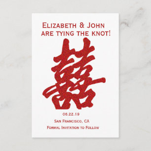 Modern Double Happiness Save the Date