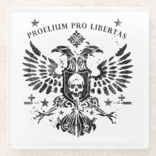 Modern Double Head Eagle Glass Coaster