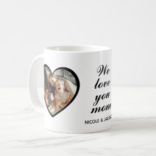 Modern Double Heart 2 Photos Love You Mum Coffee Mug