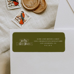 Modern Double Merry Christmas Return Address