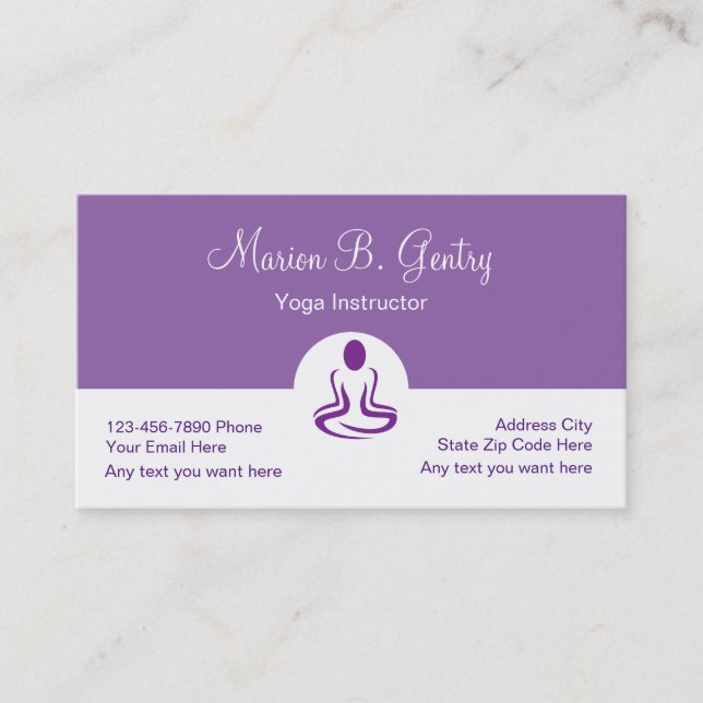 Modern Double Side Yoga Business Cards (Front)